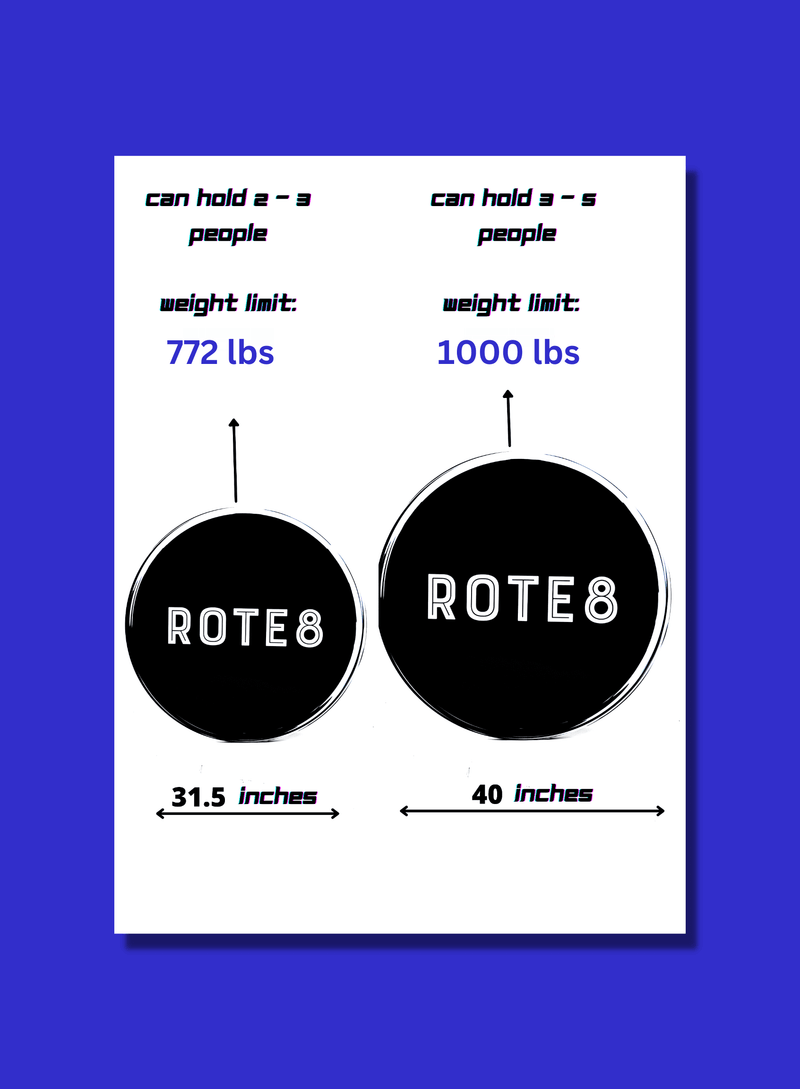 Two round parts of the 360 Photo Booth with identical dimensions